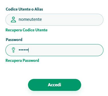 Autenticazione con passkey banca, richiesta nome utente e password